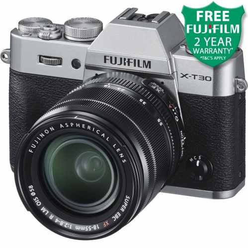 Fujifilm X T30 Xf 18 55mm Mirrorless Digital Camera Silver