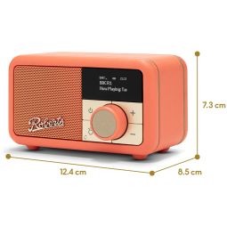 Roberts Radio Revival Petite 2 DAB+ Radio Alarm Clock | Pop Orange