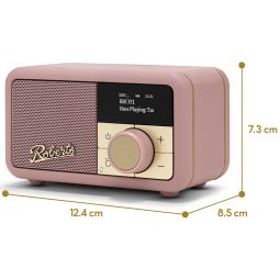 Roberts Radio Revival Petite 2 DAB+ Radio Alarm Clock | Dusky Pink